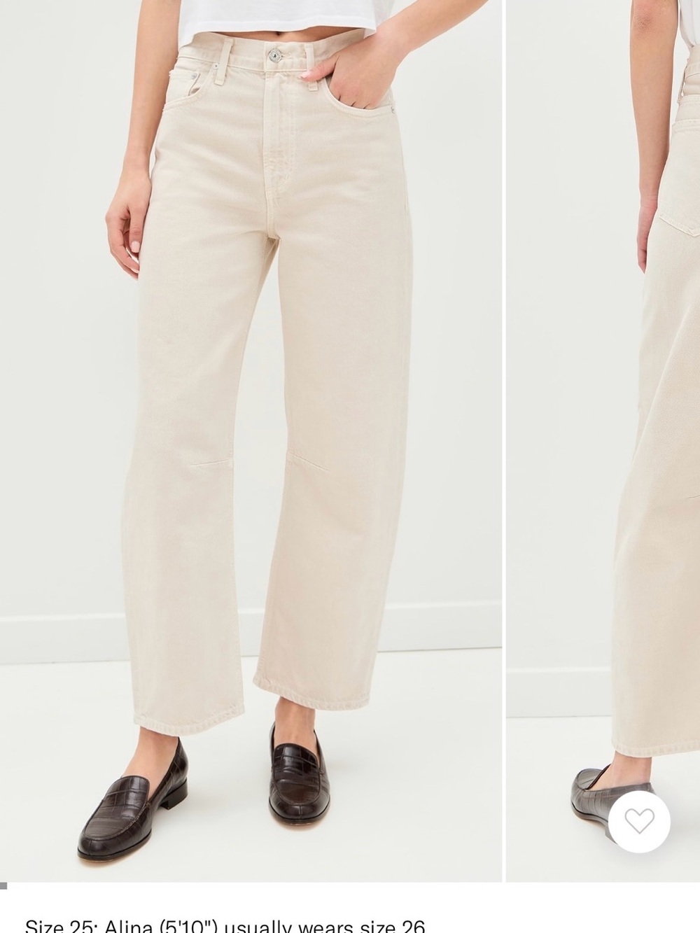 Citizens Of Humanity High-Rise Wide Leg Jeans in Off-White